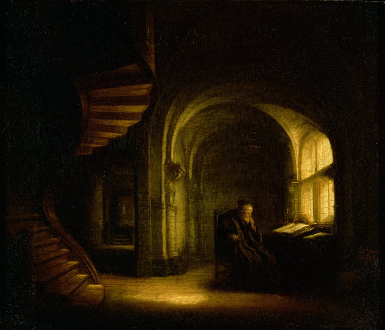 Filozof s otevřenou knihou, 1625-7 od Salomon Koninck