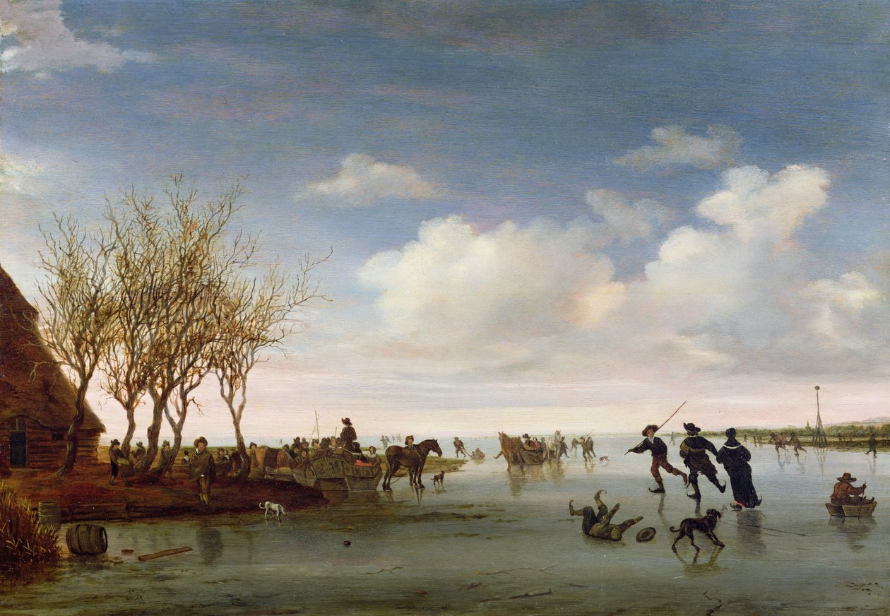 Holandská krajina s bruslaři od Salomon van Ruisdael or Ruysdael