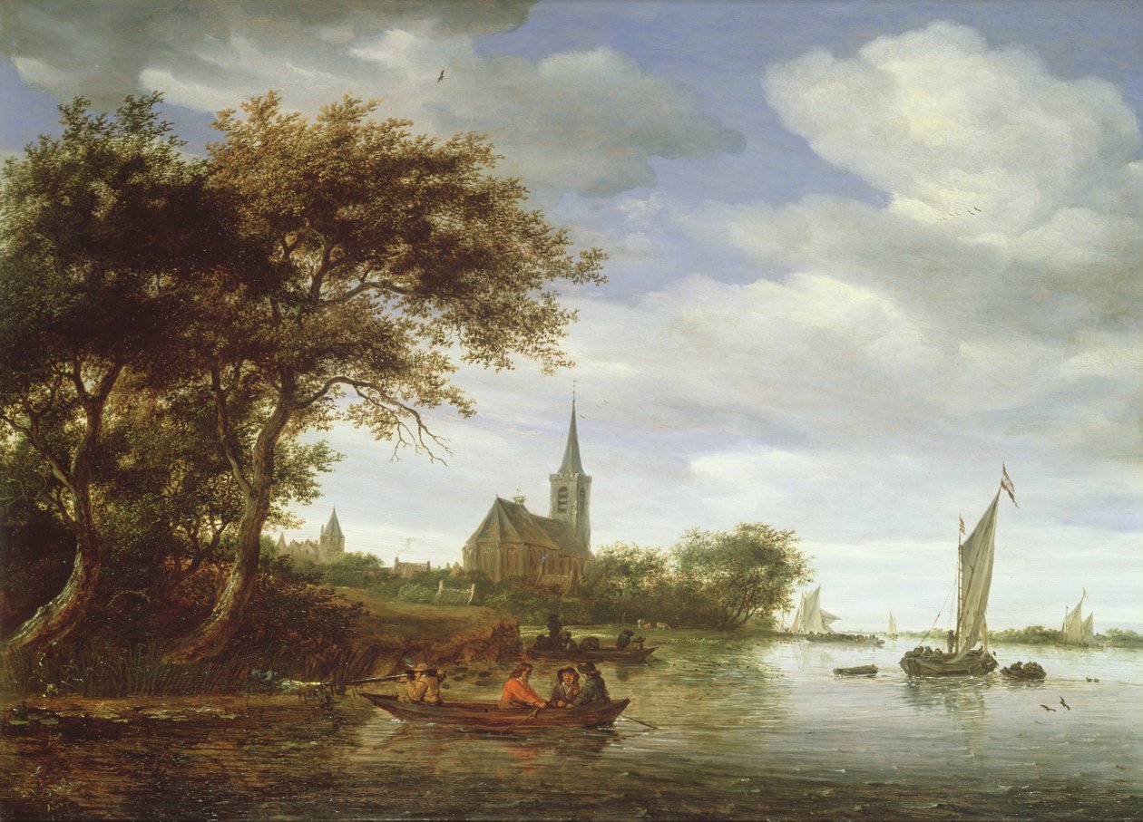 Říční scéna, 1663 od Salomon van Ruisdael or Ruysdael