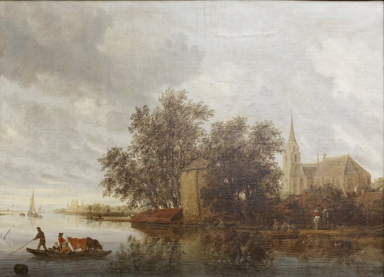 Nábřeží s kostelem od Salomon van Ruisdael or Ruysdael