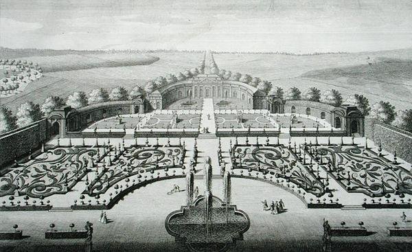 Pohled na oranžerii v Geibachu, vyrytý Johann Georg Pintz (1697-1767/8) od Salomon (after) Kleiner