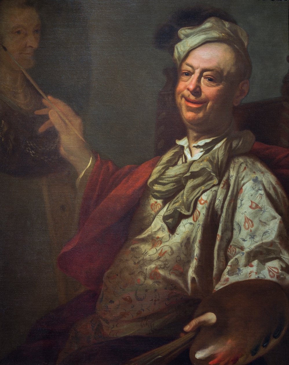 Autoportrét umělce u jeho stojanu, kolem roku 1690 (olej na plátně) od Salomon Adler