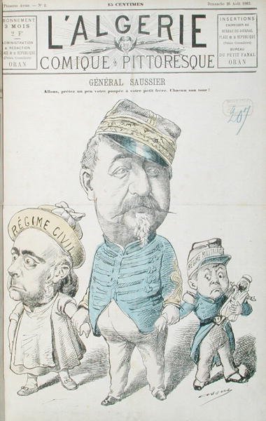 Karikatura generála Felixe Gustava Saussiera (1828-1905), obálka 