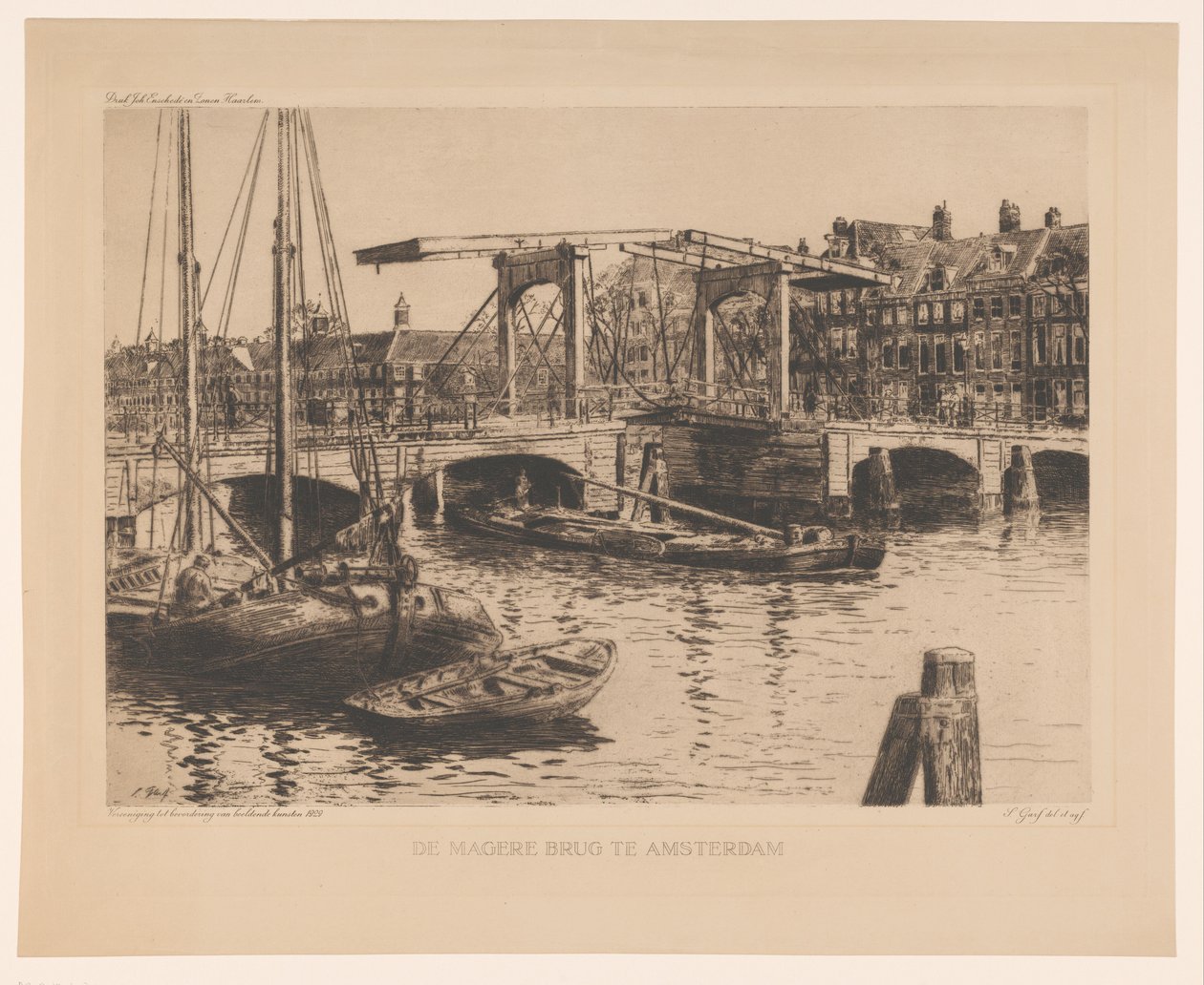 The Skinny Bridge v Amsterdamu (původní název na objektu) od Salomon Garf