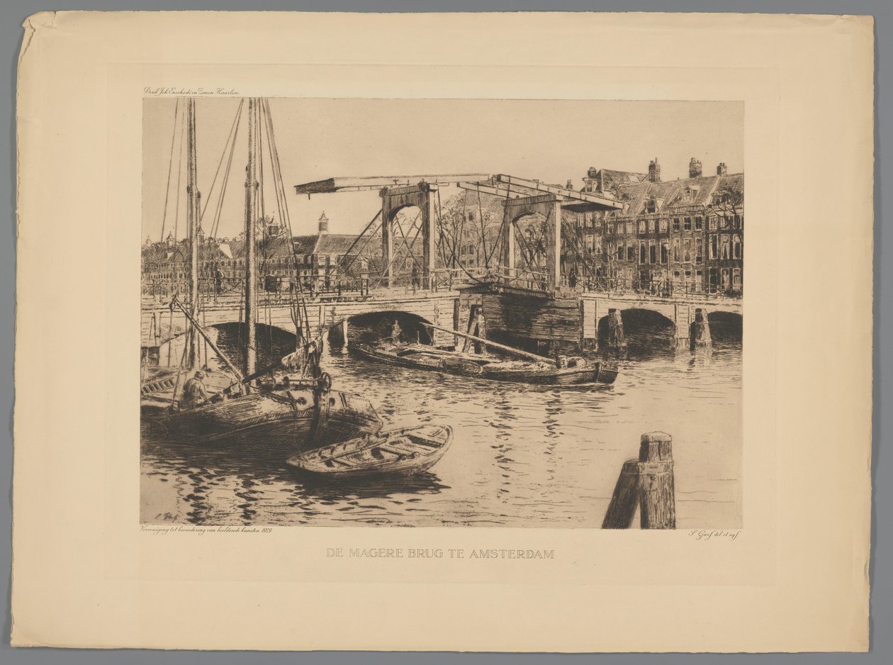 Pohled na Skinny Bridge v Amsterdamu The Skinny Bridge v Amsterdamu (název na objektu) od Salomon Garf