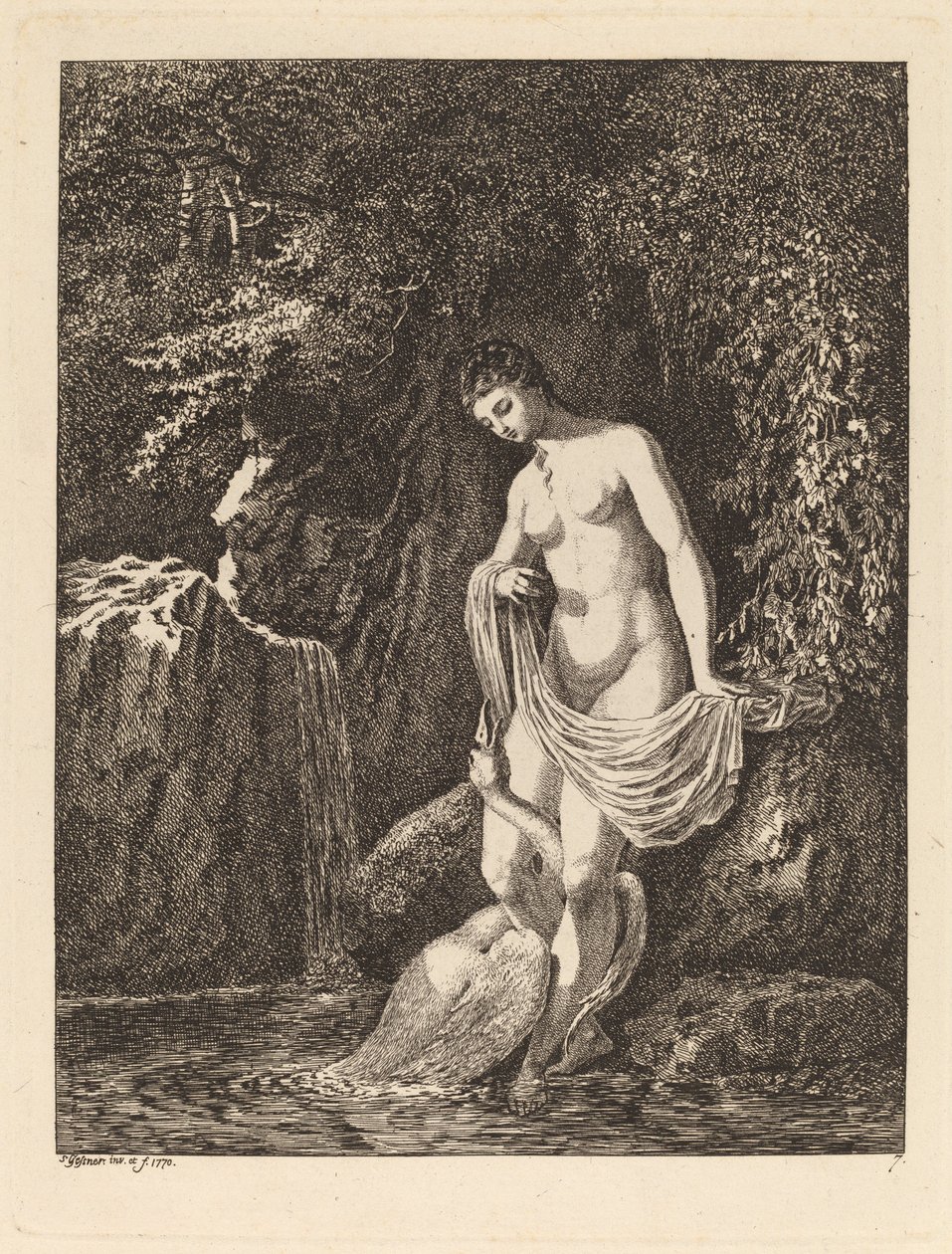 Leda a labuť, 1770. od Salomon Gessner