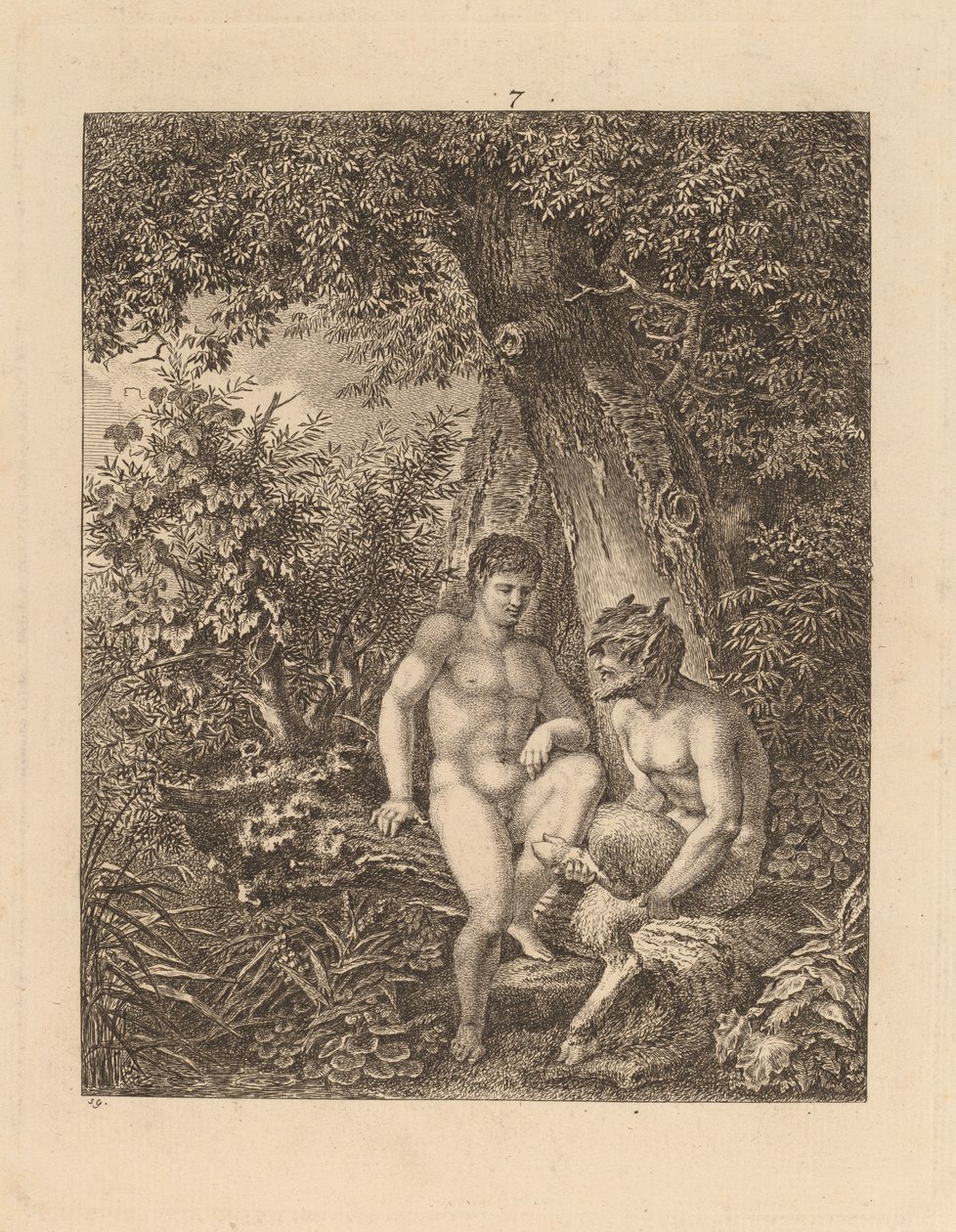 Dva satyrové v lese, 1777. od Salomon Gessner