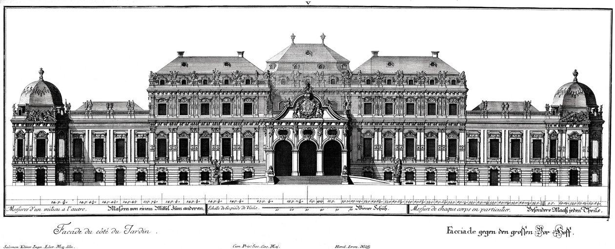 Průčelí dvorního průčelí od Salomon Kleiner