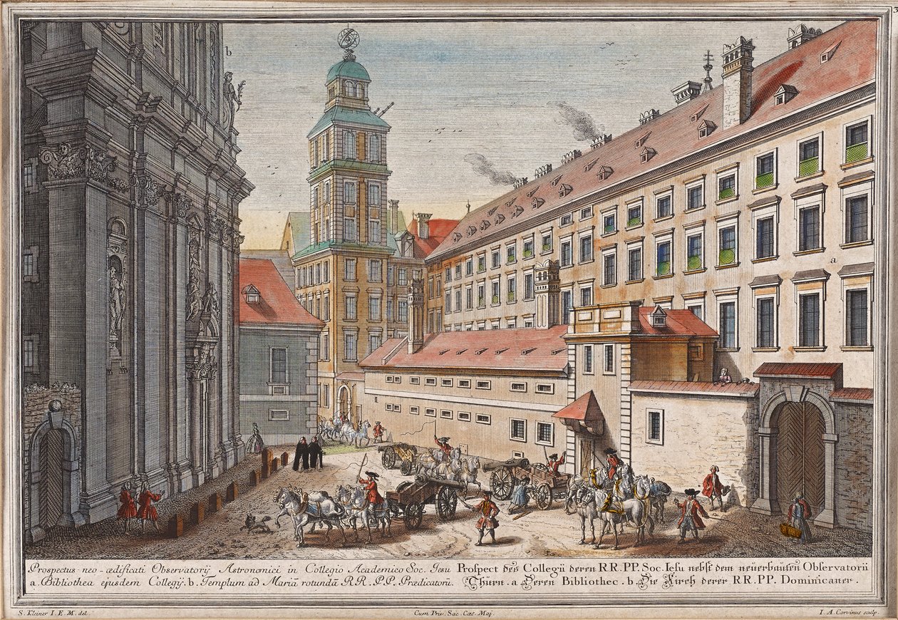 Dominikánský kostel s observatoří v Postgasse od Salomon Kleiner