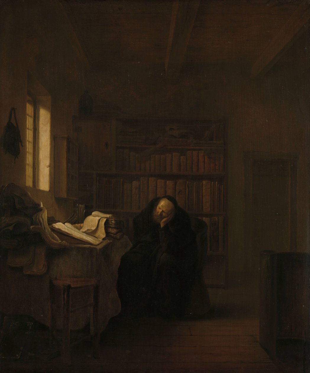 Učenec ve své studii od Salomon Koninck