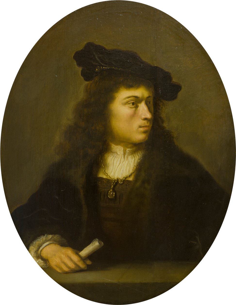Portrét neznámého muže, cca 1629-56 (olej na panelu) od Salomon Koninck