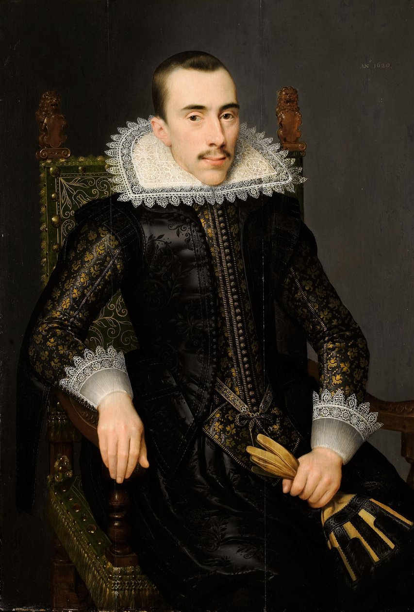 Portrét muže, možná Walterus Fourmenois (1596-1653) od Salomon Mesdach (attributed to)
