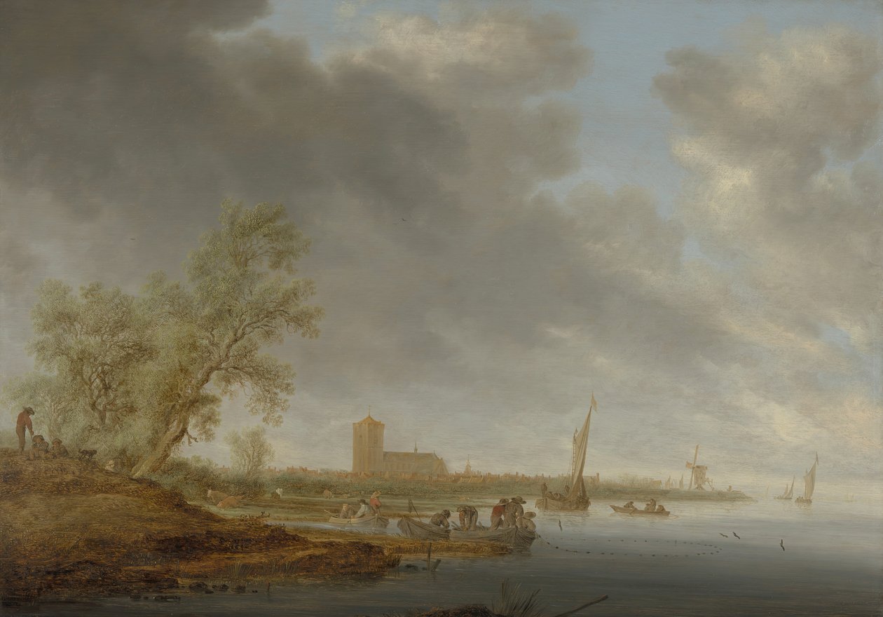 Říční krajina s výhledem na Naarden, 1642. od Salomon Ruysdael
