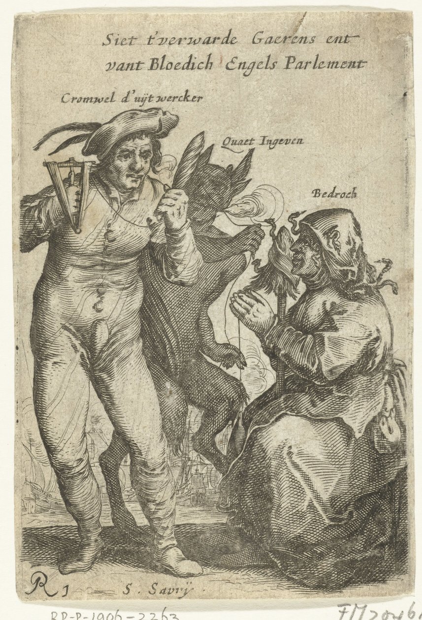 Cartoon of Cromwell, asi 1652-1654 Siet t