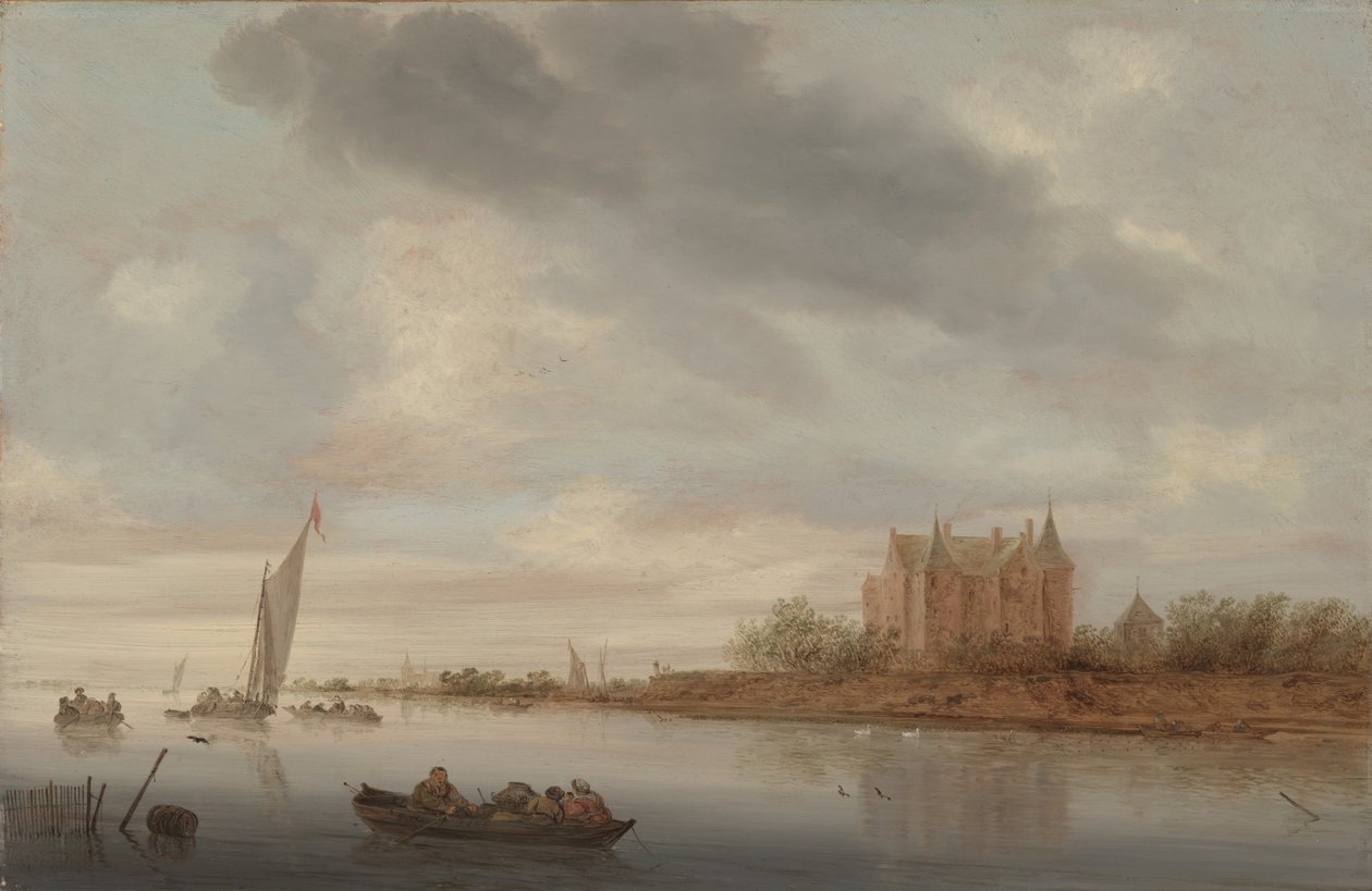 Hrad na řece, 1644 od Salomon van Ruisdael or Ruysdael