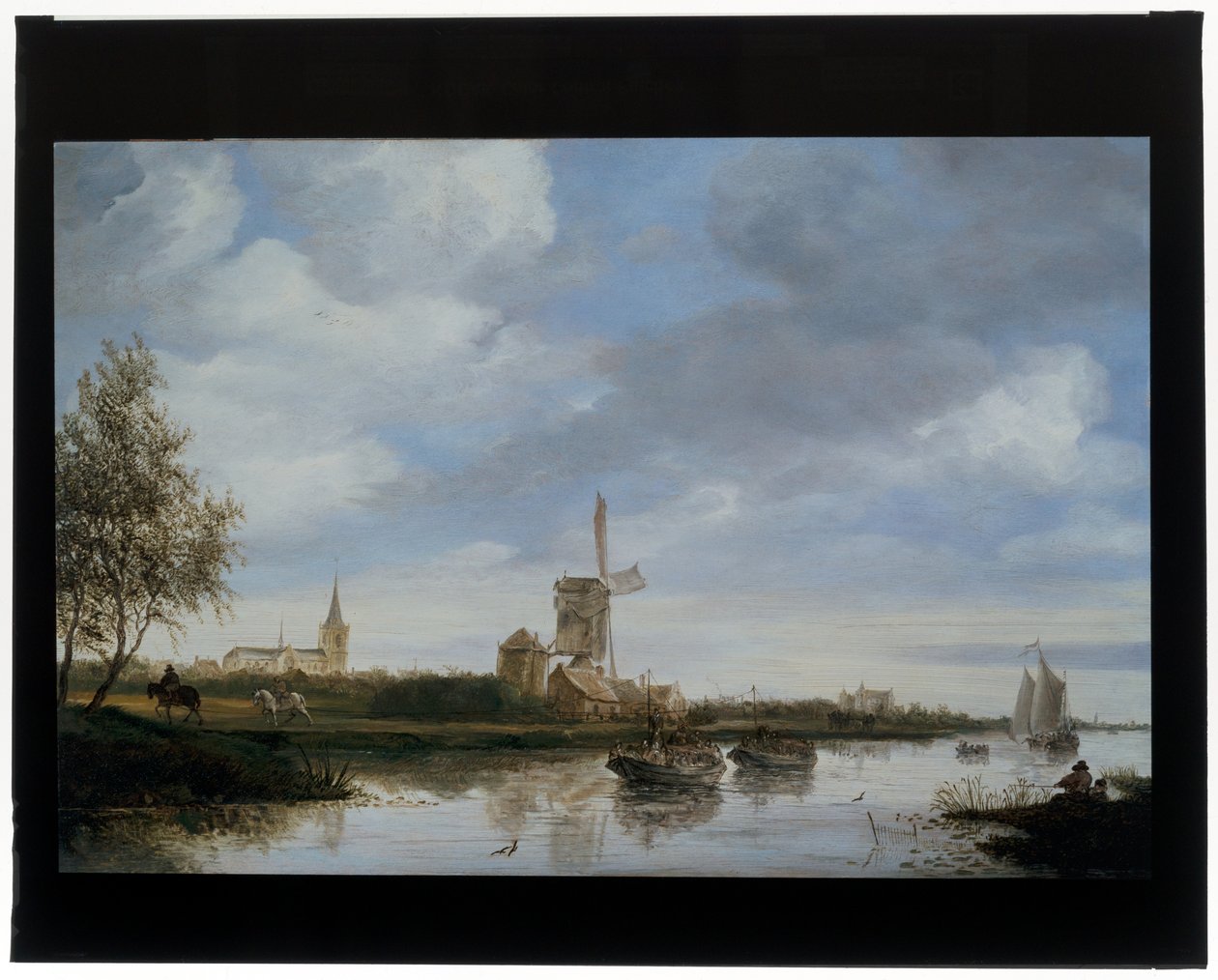 Říční krajina s větrným mlýnem od Salomon van Ruisdael or Ruysdael