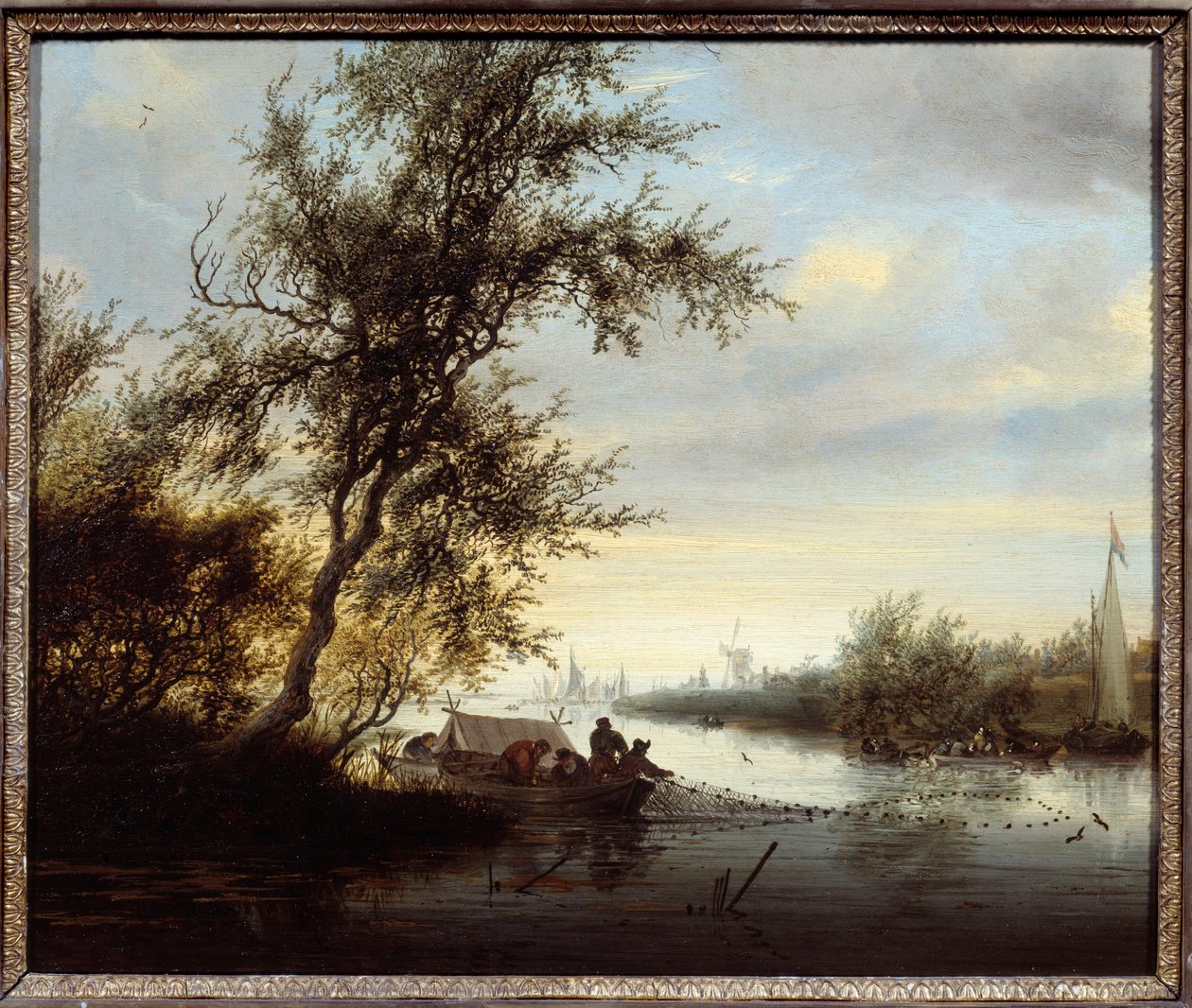 Obraz Sestry ve člunu od Solomona Van Ruisdaela (Ruysdael) (1600-1670) (ec.flam.) 17. století Compiegne, hradní muzeum od Salomon van Ruisdael or Ruysdael