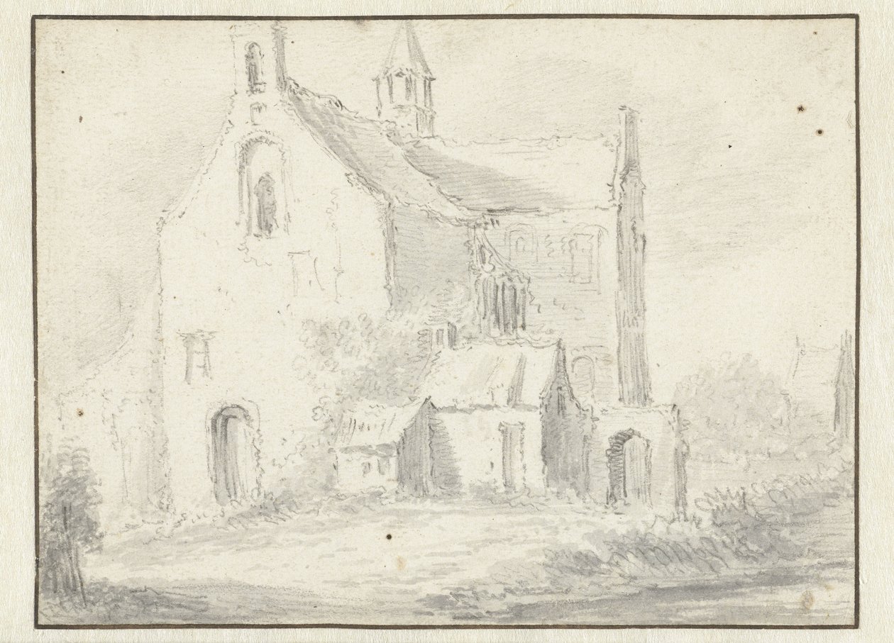 Románský kostel od Salomon van Ruysdael (possibly)