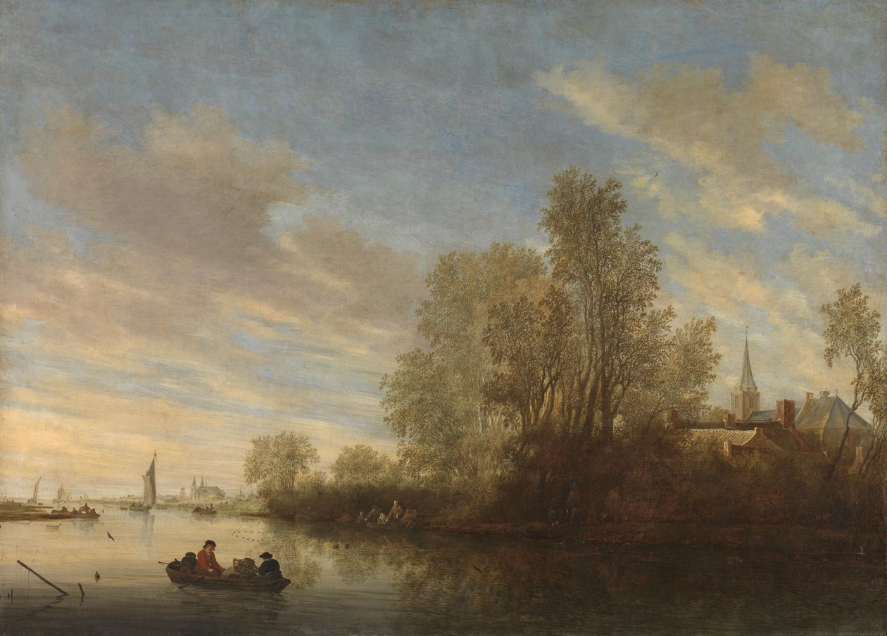 Výhled na řeku poblíž Deventeru od Salomon van Ruysdael