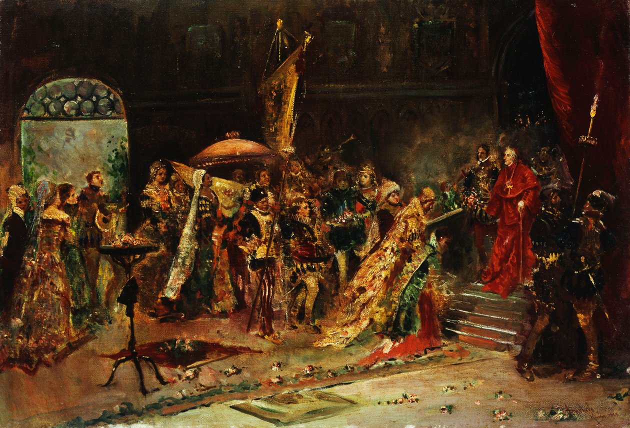 Prezentace pro kardinála, 1877 od Salvador Sanchez Barbudo