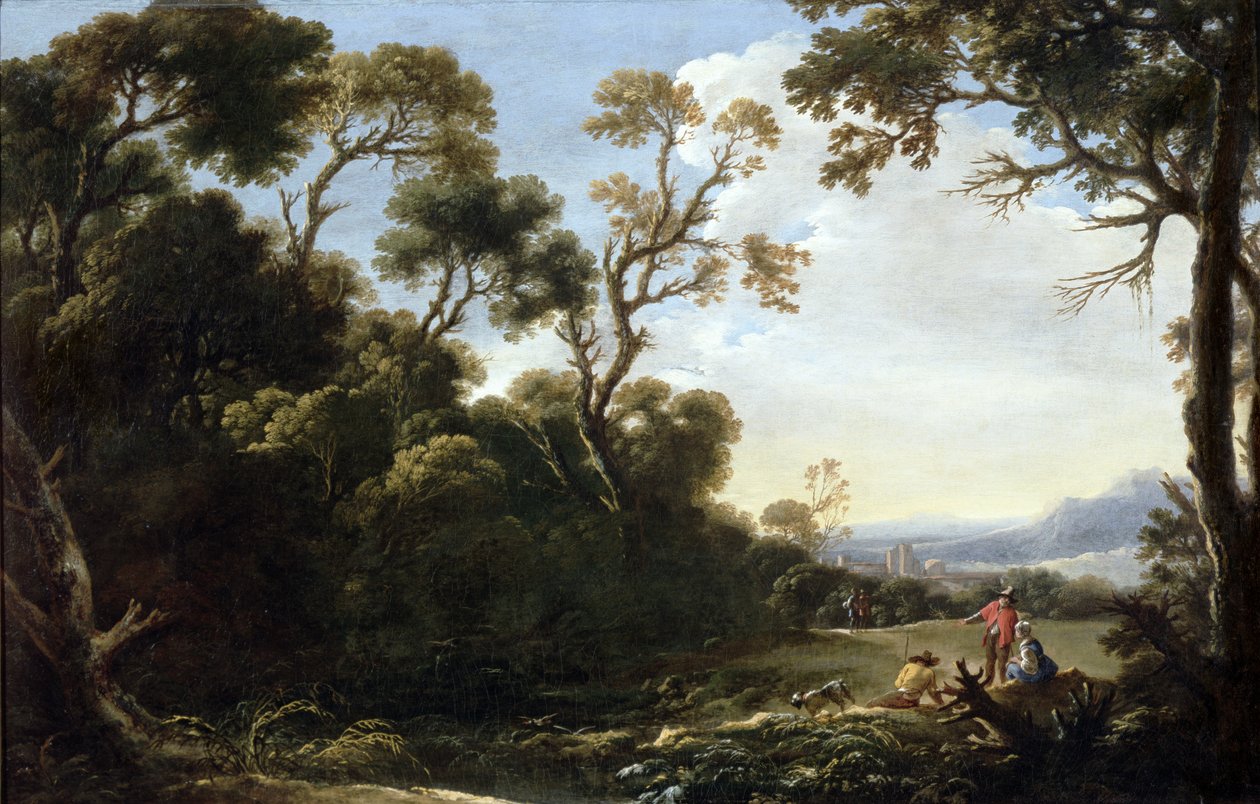 Zalesněná krajina od Salvator Rosa