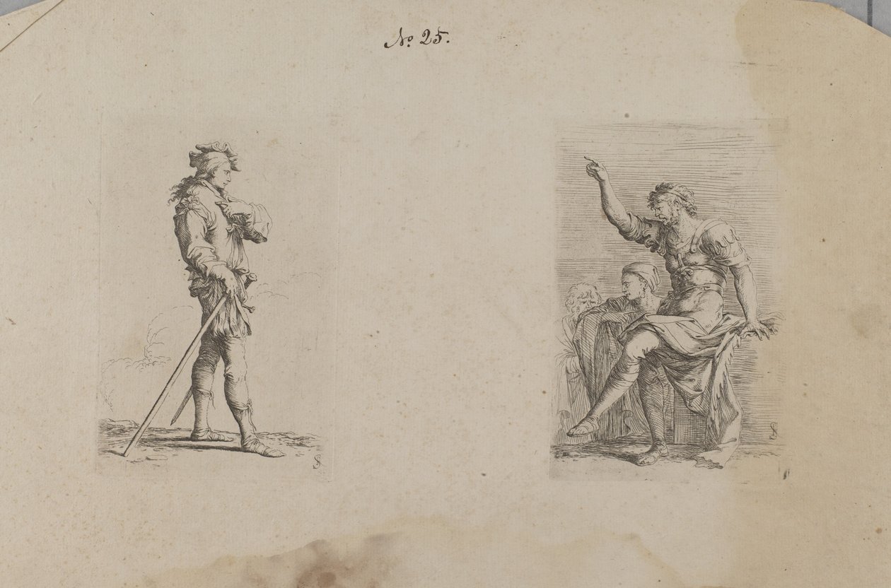 (Série figurek) Muž s rukou v úrovni hrudníku od Salvator Rosa