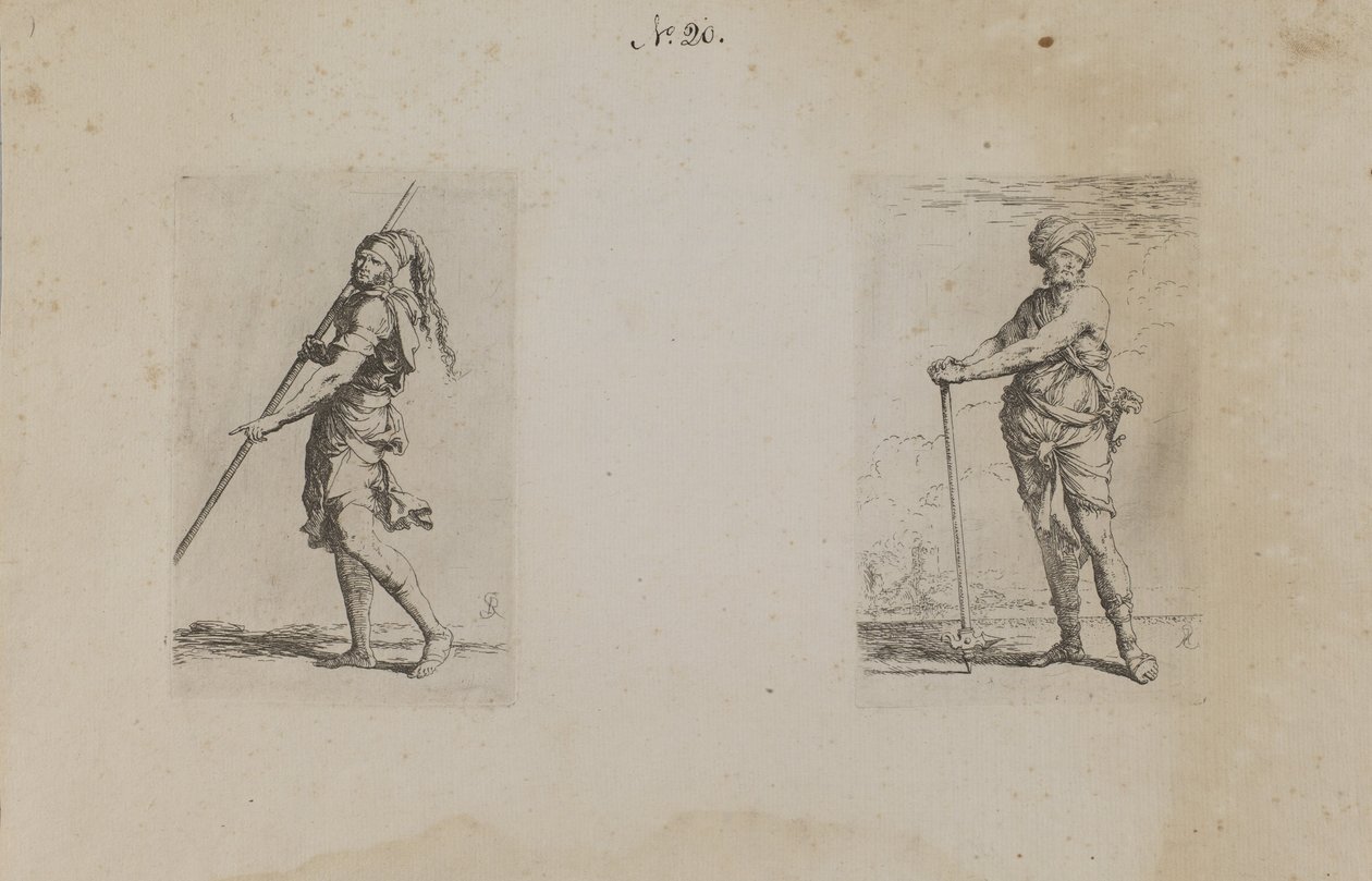 (Série figurek) Muž s kloboukem, boční pohled od Salvator Rosa