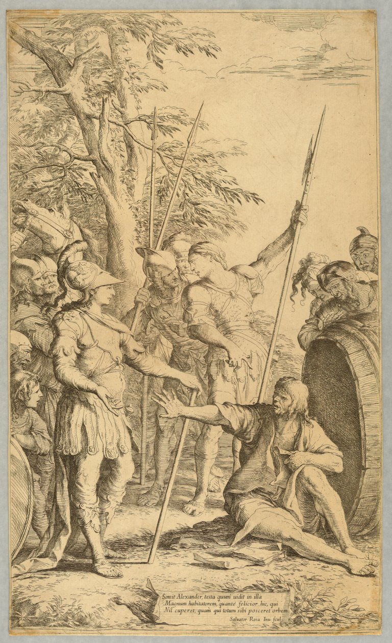 Alexander na návštěvě u Diogena od Salvator Rosa