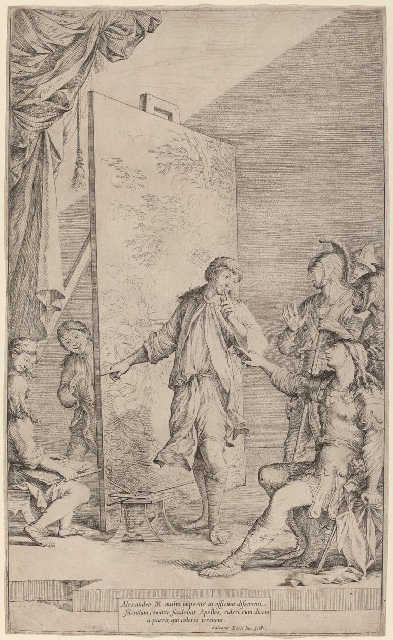Alexandra ve studiu Apelles od Salvator Rosa