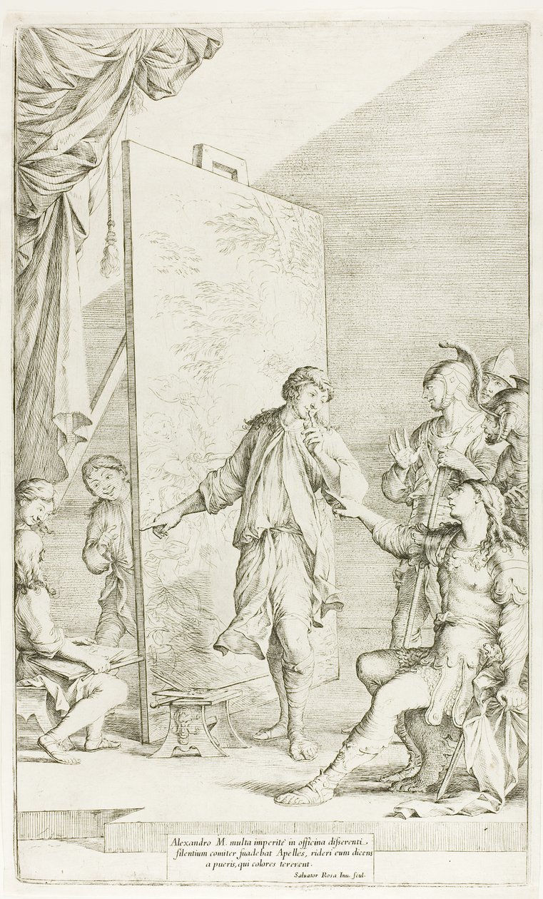 Alexandra ve studiu Apelles od Salvator Rosa