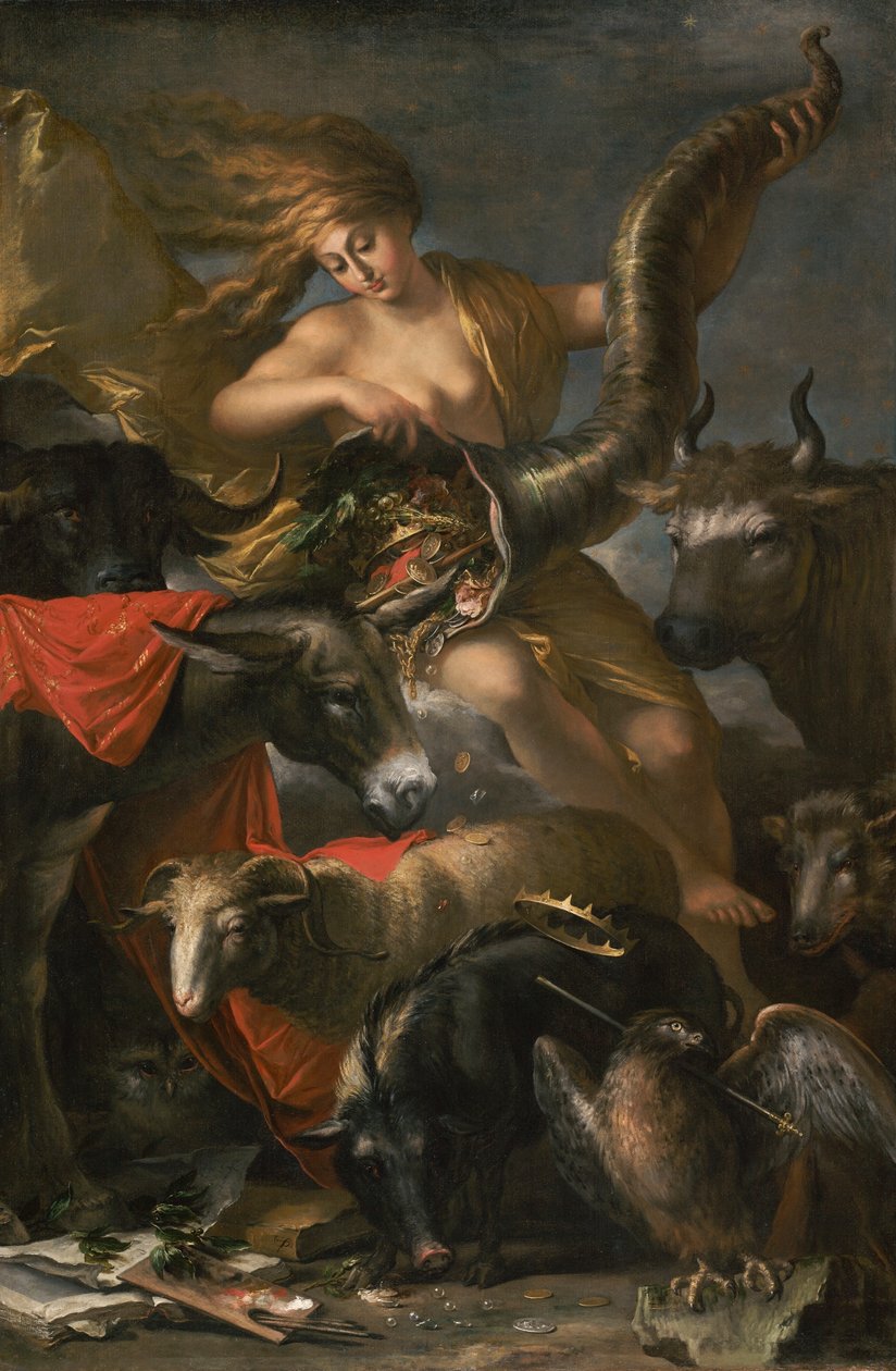 Alegorie štěstí, kolem 1658-9 od Salvator Rosa