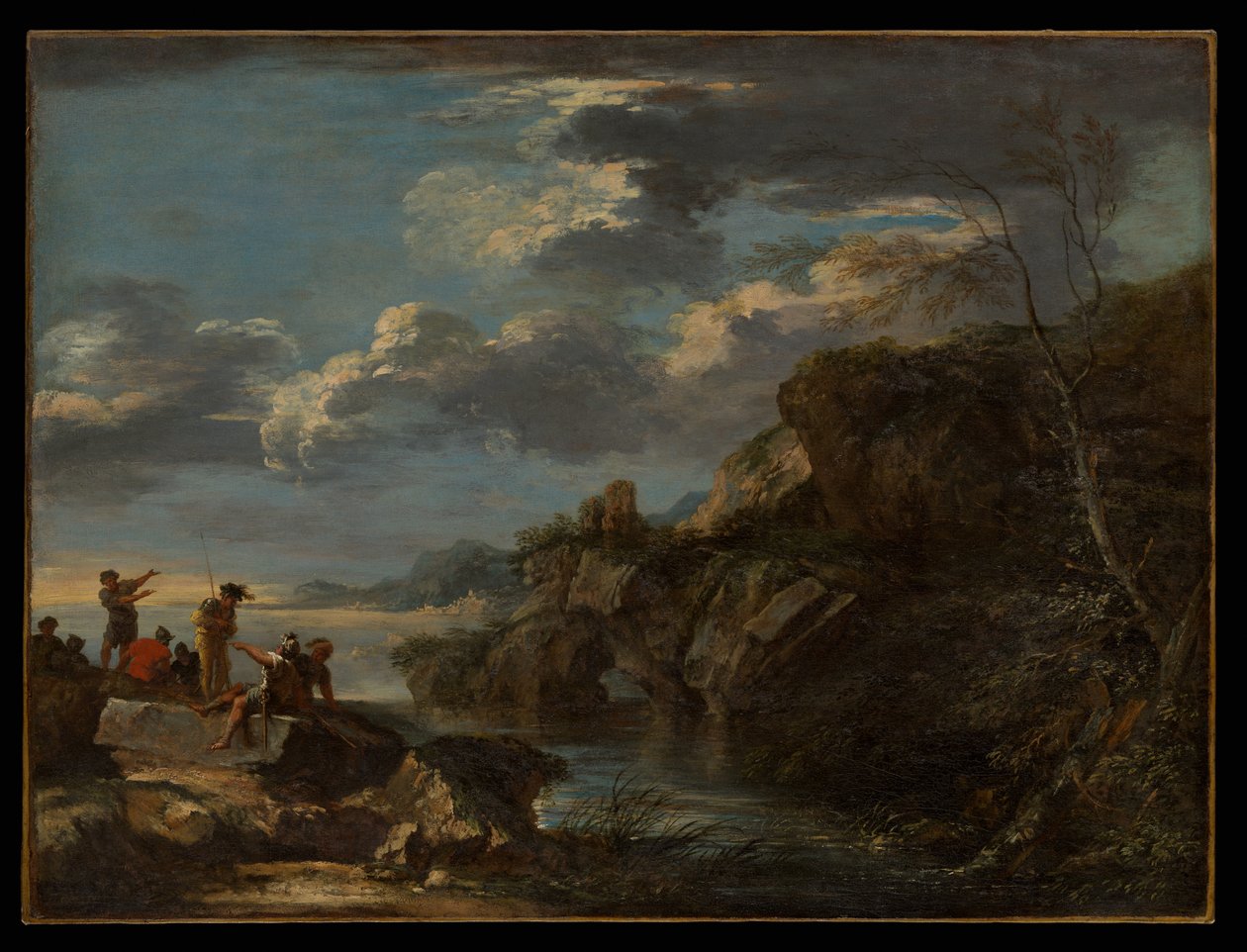 Bandité na skalnatém pobřeží od Salvator Rosa