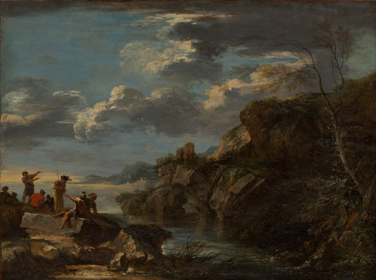 Bandité na skalnatém pobřeží, 1655-60. od Salvator Rosa