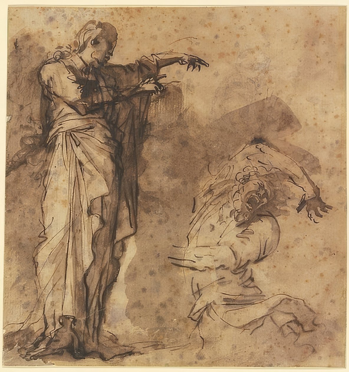 Návrh pro Krista, který uzdravuje posedlého od Salvator Rosa