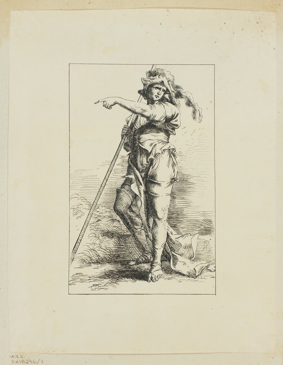Postava s ukazováčkem od Salvator Rosa