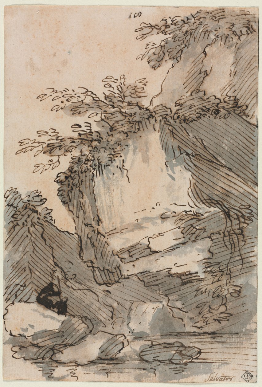 Figurky u Rocky Pool, 16601673. od Salvator Rosa