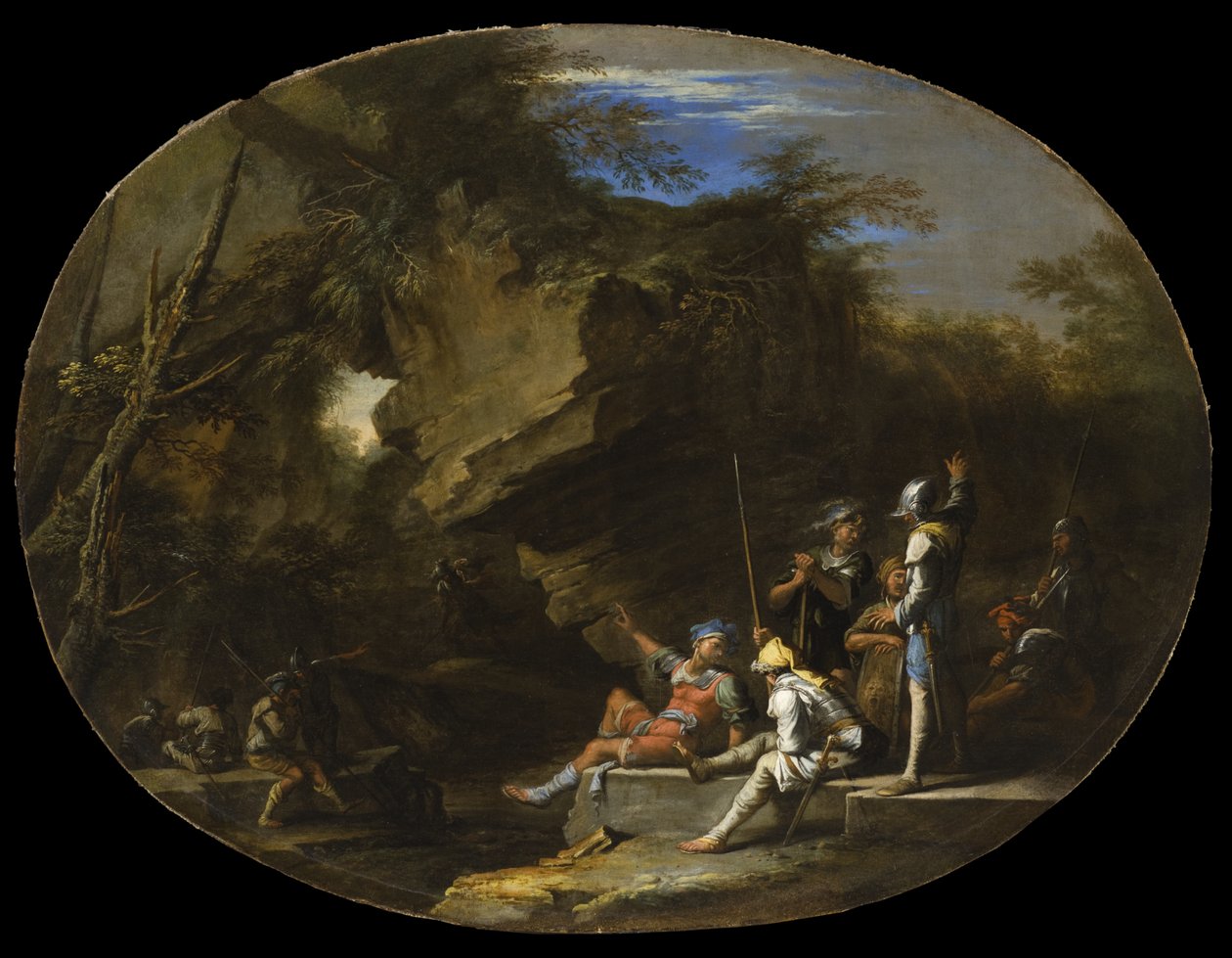 Krajina s ozbrojenými muži od Salvator Rosa