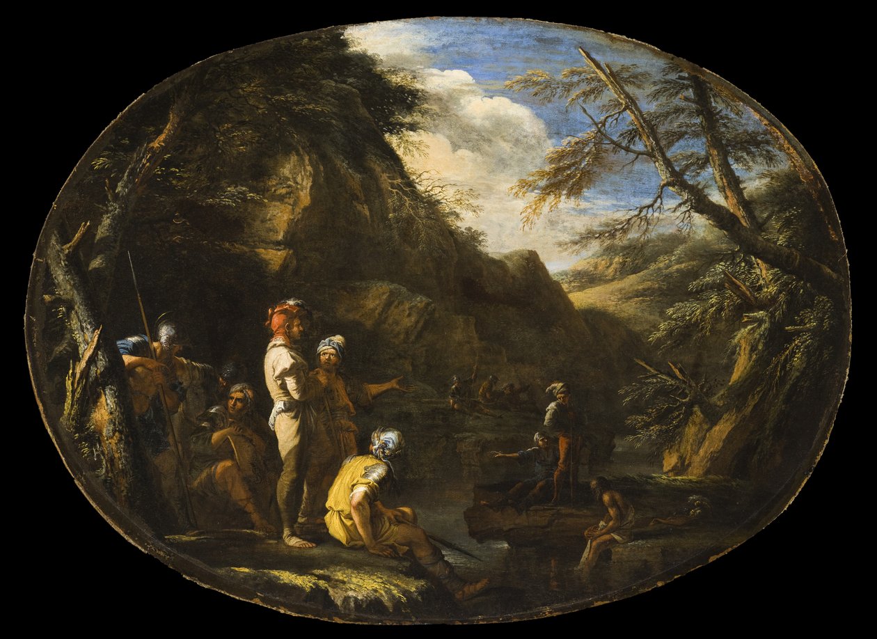 Krajina s ozbrojenými muži od Salvator Rosa