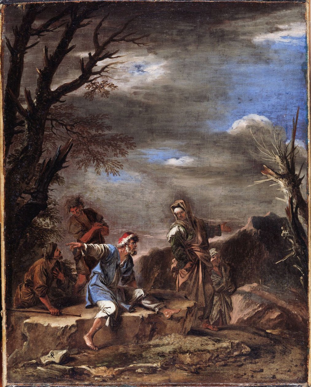 Krajina s postavami od Salvator Rosa