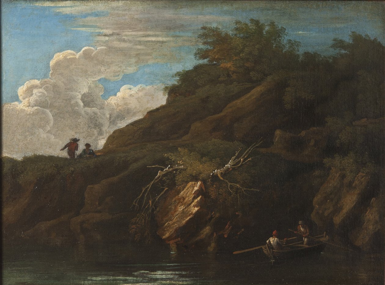 Krajina s vodou od Salvator Rosa