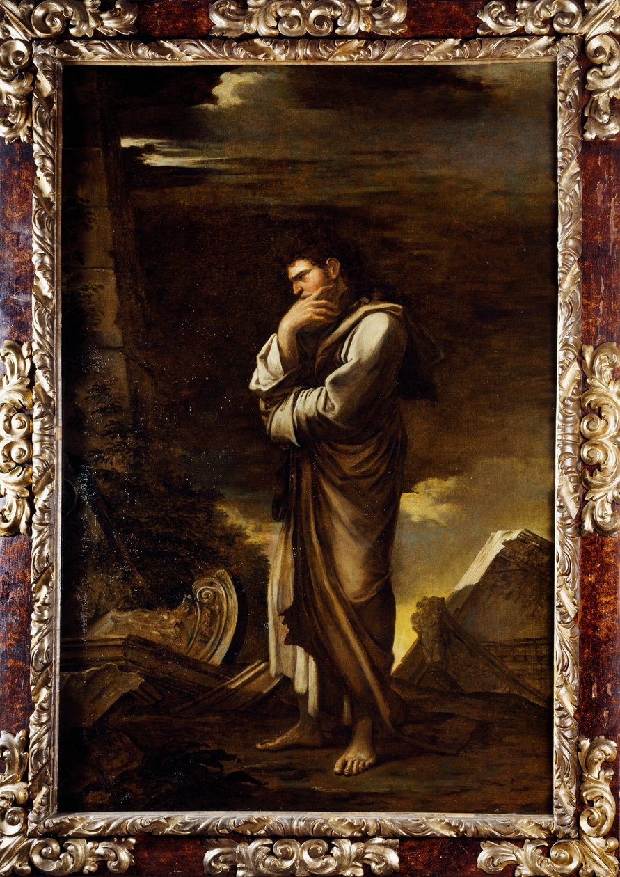 Marius meditující mezi ruinami Kartága, circa od Salvator Rosa