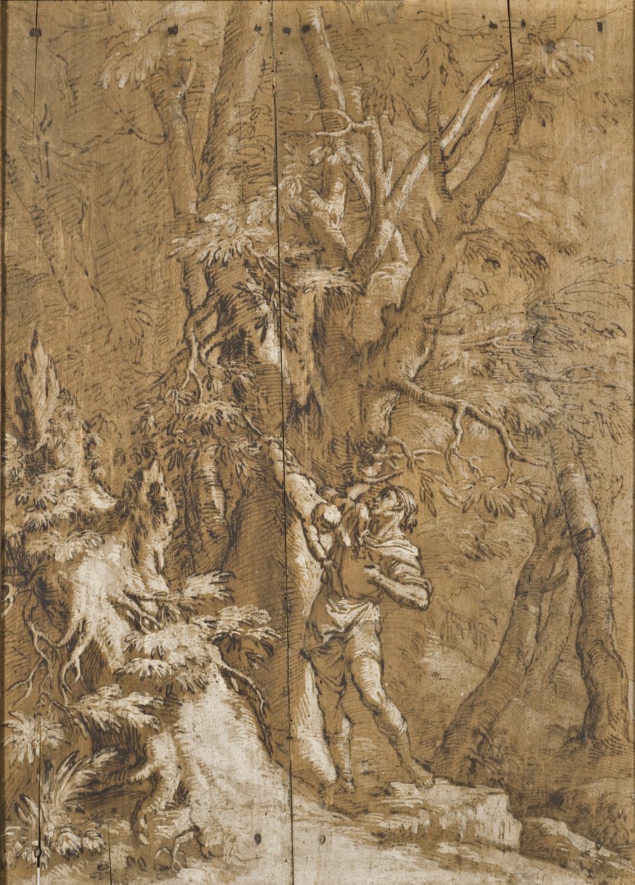 Oedipe abandonne - Opuštěný Oidipus, Rosa, Salvatore (1615-1673). Olej na dřevě. Rozměr: 65 x 45 cm. Národní muzeum Stockholm od Salvator Rosa