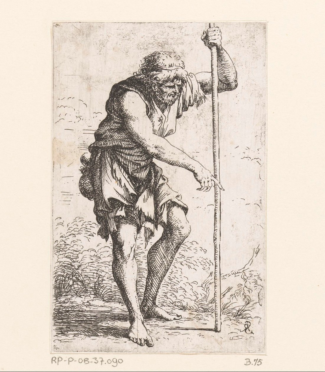 Starý muž s holí Malé figurky (název série) Figurka (název série) od Salvator Rosa