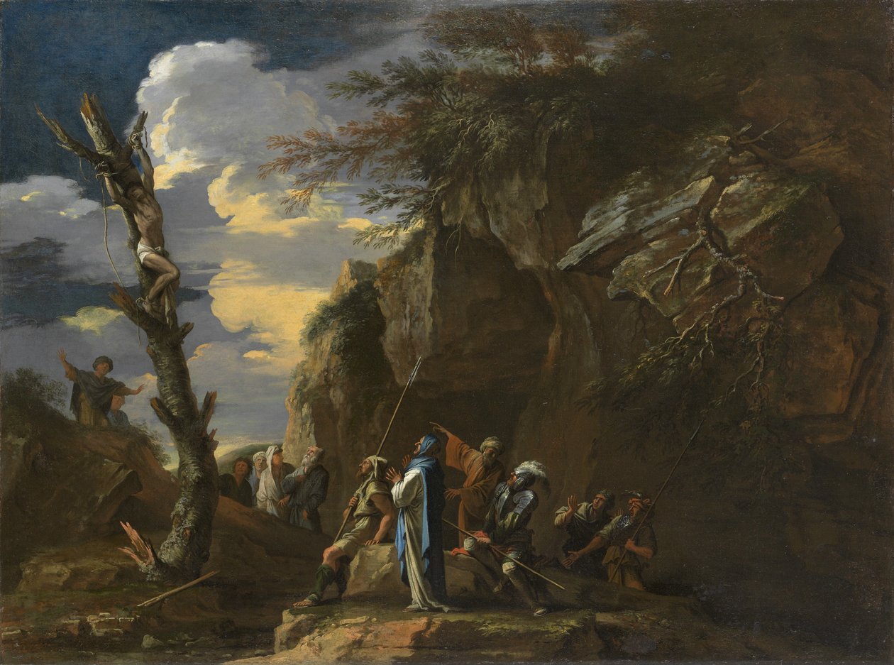 Polykratovo ukřižování, kolem roku 1664 (olej na plátně) od Salvator Rosa