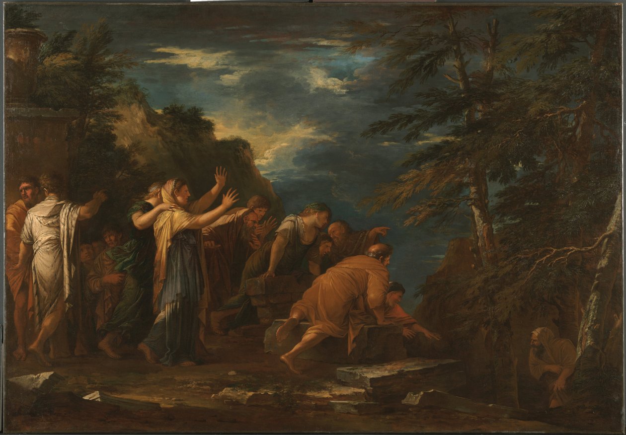 Pythagoras vystupující z podsvětí od Salvator Rosa