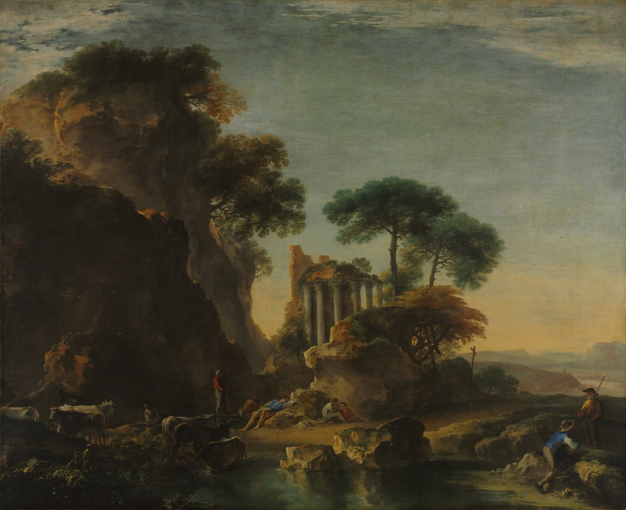 Ruiny ve skalnaté krajině, asi 1640 (olej na plátně) od Salvator Rosa
