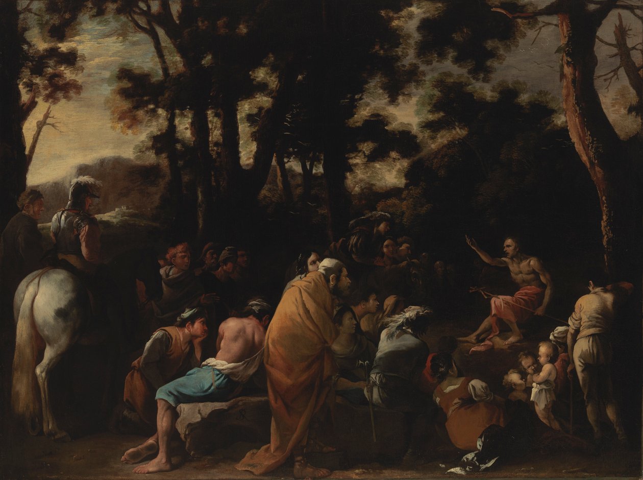 Kázání svatého Jana Křtitele od Salvator Rosa