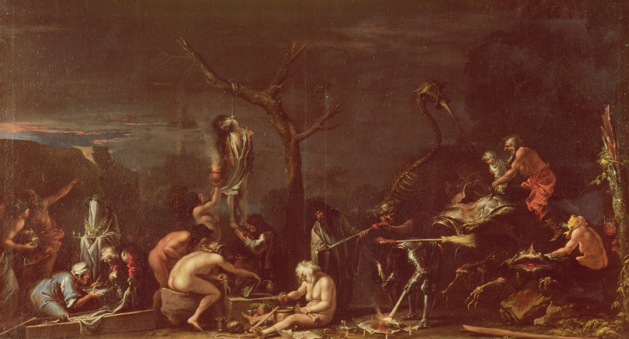 Scéna čarodějnic (olej na plátně) od Salvator Rosa