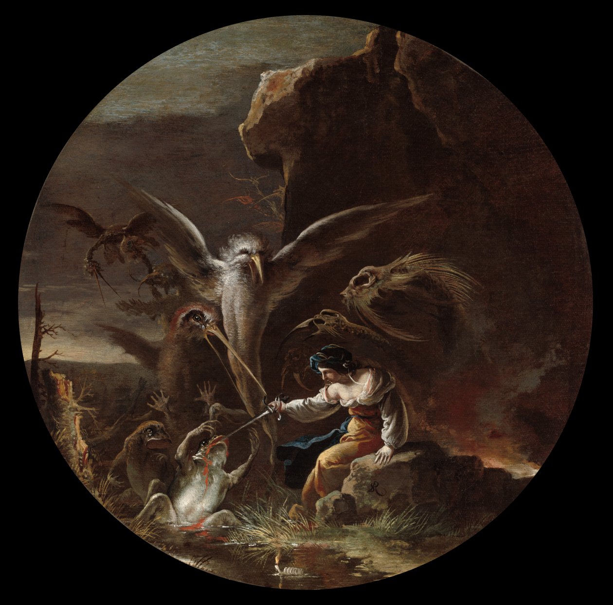 Scény čarodějnictví: Ráno od Salvator Rosa