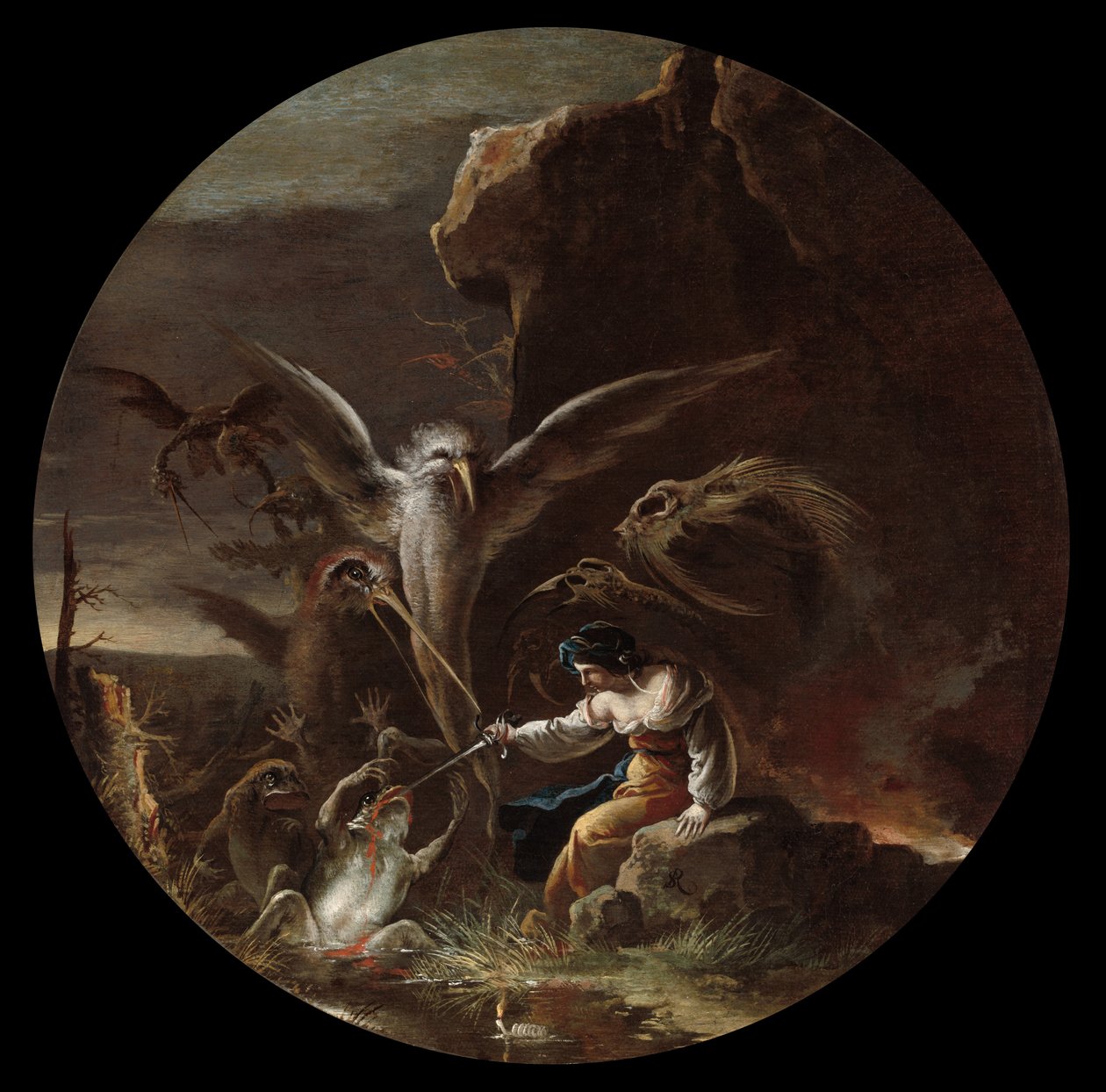 Čarodějnické scény, asi 1645-49 (olej na plátně) od Salvator Rosa